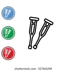 Web line icon. Crutches