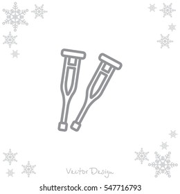 Web line icon. Crutches
