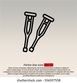 Web line icon. Crutches
