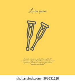 Web line icon. Crutches