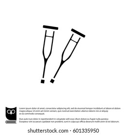 Web line icon. Crutches
