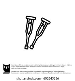 Web line icon. Crutches