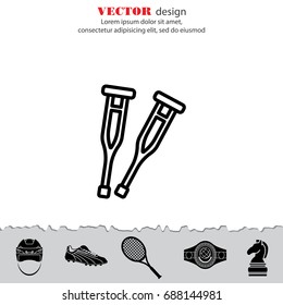 Web line icon. Crutches