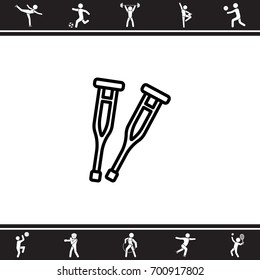 Web line icon. Crutches