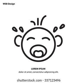 Web line icon - Crying Baby