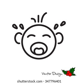 Web line icon Crying Baby