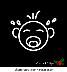 Web line icon. Crying Baby