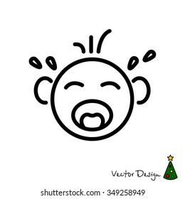 Web line icon. Crying Baby
