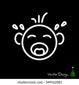 Web line icon. Crying Baby