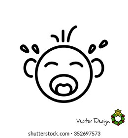 Web line icon. Crying Baby