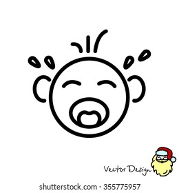 Web line icon. Crying Baby
