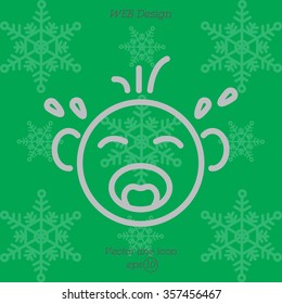 Web line icon. Crying Baby