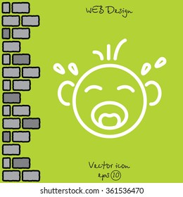 Web line icon. Crying Baby
