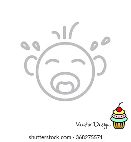 Web line icon. Crying Baby