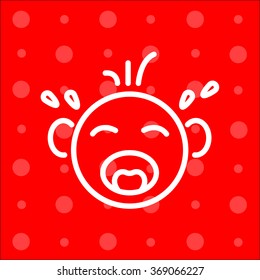 Web line icon. Crying Baby