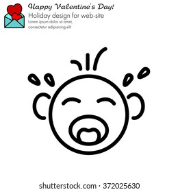 Web line icon. Crying Baby
