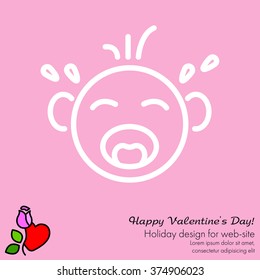 Web line icon. Crying Baby