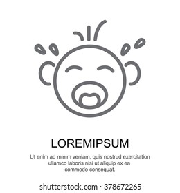 Web line icon. Crying Baby