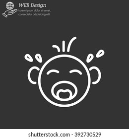 Web line icon. Crying Baby