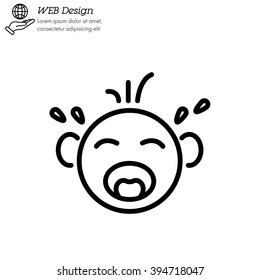 Web line icon. Crying Baby