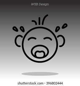 Web line icon. Crying Baby