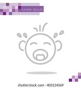 Web line icon. Crying Baby