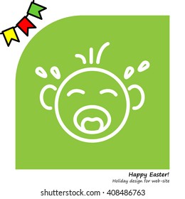 Web line icon. Crying Baby