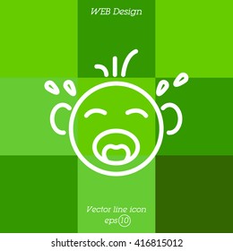 Web line icon. Crying Baby