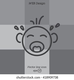 Web line icon. Crying Baby
