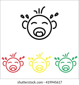 Web line icon. Crying Baby