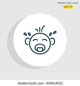 Web line icon. Crying Baby