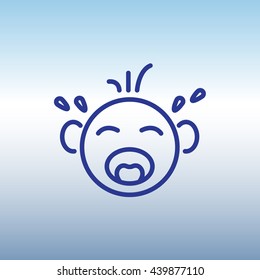 Web line icon. Crying Baby