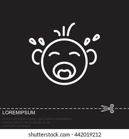 Web line icon. Crying Baby