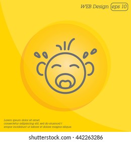 Web line icon. Crying Baby