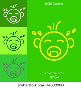 Web line icon. Crying Baby