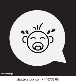 Web line icon. Crying Baby