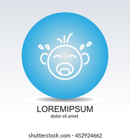 Web line icon. Crying Baby