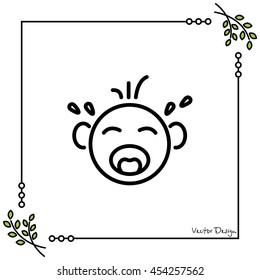 Web line icon. Crying Baby