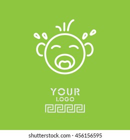 Web line icon. Crying Baby