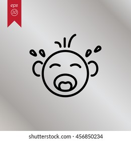 Web line icon. Crying Baby