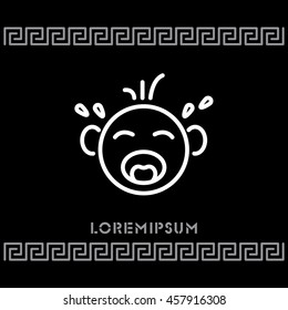 Web line icon. Crying Baby