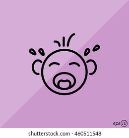 Web line icon. Crying Baby