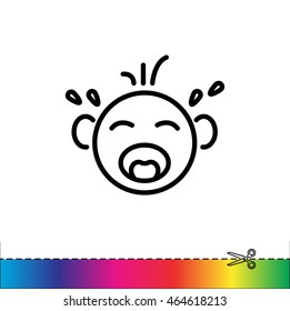 Web line icon. Crying Baby