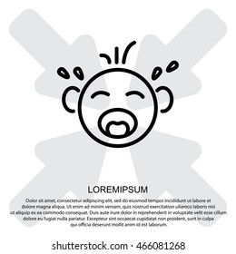 Web line icon. Crying Baby