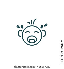 Web line icon. Crying Baby