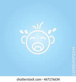 Web line icon. Crying Baby