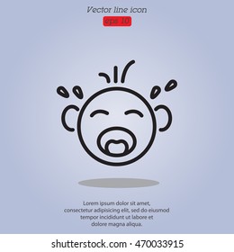 Web line icon. Crying Baby