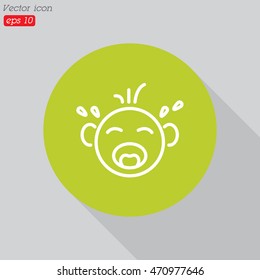 Web line icon. Crying Baby