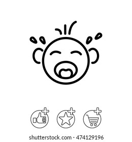 Web line icon. Crying Baby