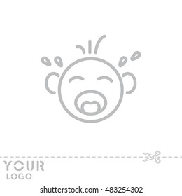 Web line icon. Crying Baby